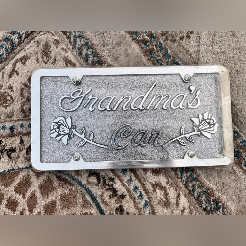 Grandma’s Car Front License Plate